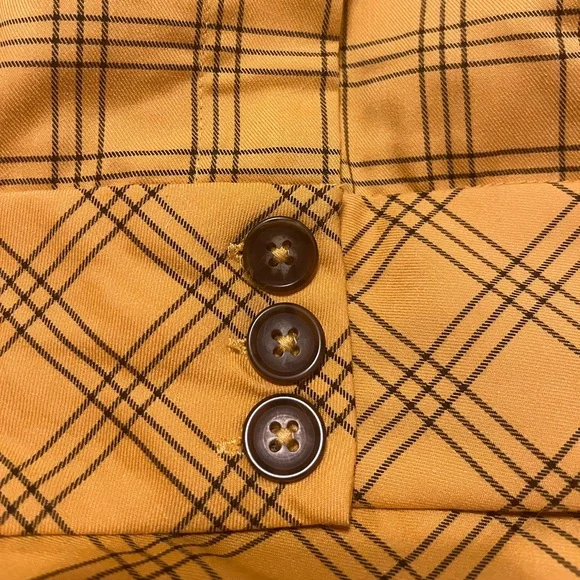 NWT Wild Fable Yellow & Brown Plaid Flare Pants - Picture 3 of 4